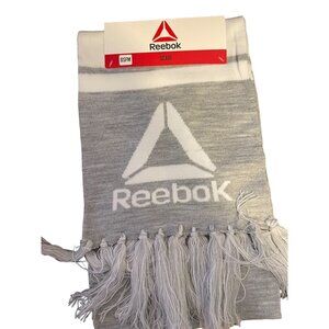 Reebok Light Gray‎ & White Scarf With Fringe NEW